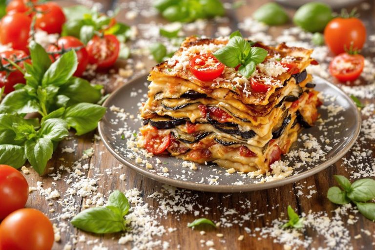 Lasagnes végétariennes façon jardin d’été, à la tomate, aubergine et basilic.jpg