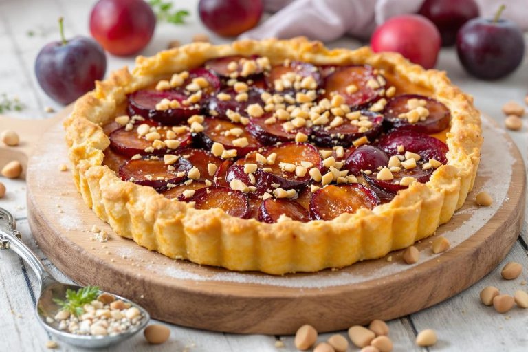 Tarte rustique aux prunes et noisettes, à préparer avec les fruits mûrs du jardin.jpg