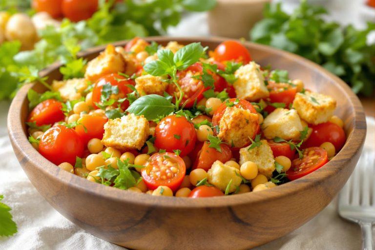 Ma salade de tomates aux pois chiches et croûtons maison (un régal !).jpg