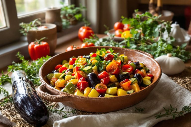 « Comme au marché » : ma ratatouille mijotée doucement, parfumée à l’huile d’olive.jpg