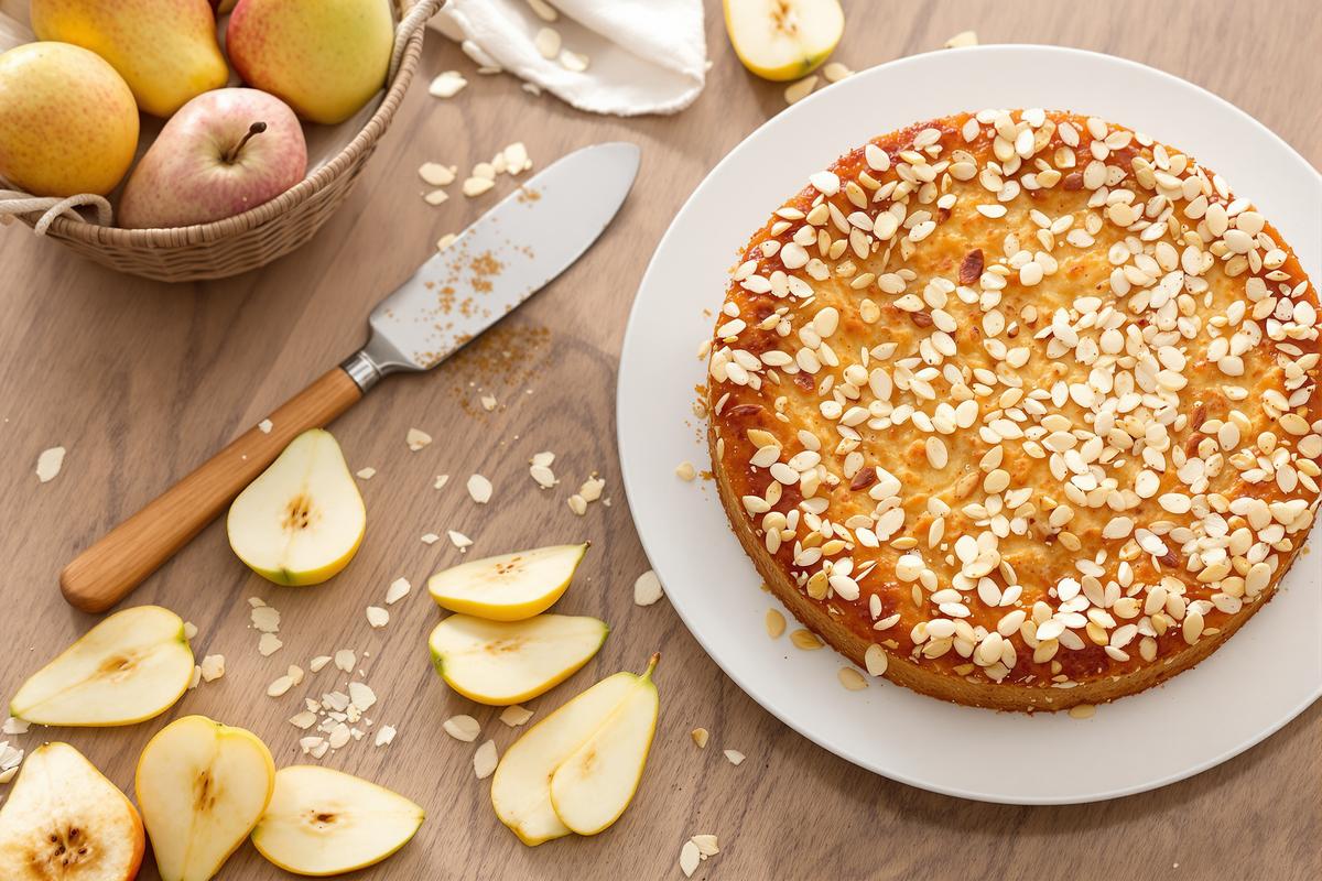 « Léger mais fondant » : mon gâteau aux poires et aux amandes.jpg